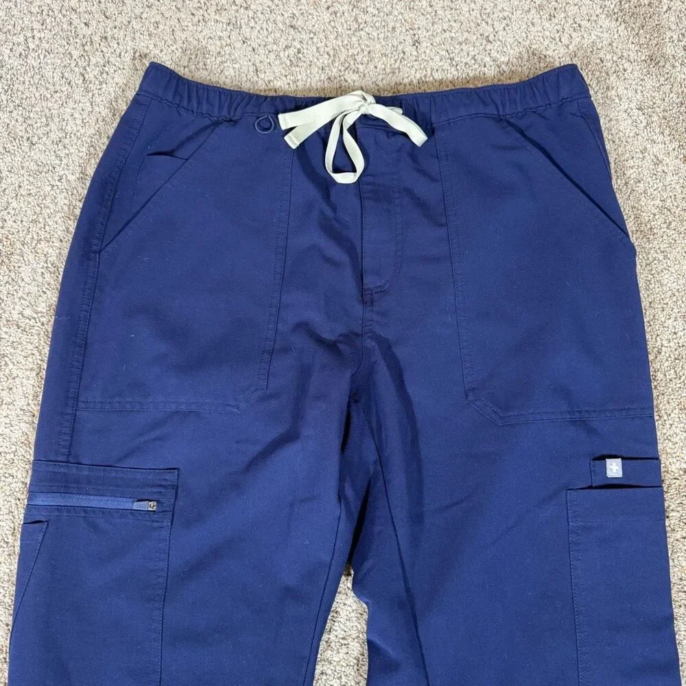 Figs Men's‎ Cairo Navy Cargo Zip Fly Healthcare Nurse Scrub Pants TM3001 Large